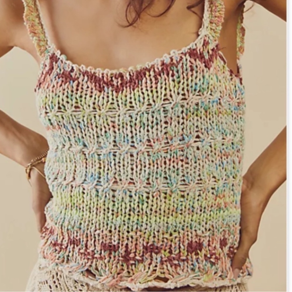 Free People Palmetto Ioen Sweater tank L NWt - Picture 2 of 9